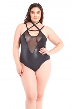 Glitter - Pleather Strappy Teddy - GL35086X