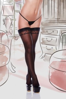 Baci Lingerie - Sheer Thigh High With Jacquard Pattern - BD1377