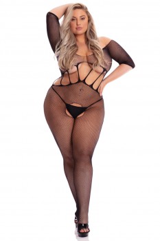 Pink Lipstick - Amplify Crotchless Bodystockin - PL27046X