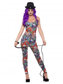 Fever - Fever Creepy Clown Costume, Multi-Coloured - FV47560