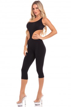 Pink Lipstick - One Shoulder Cropped Catsuit - PL27035