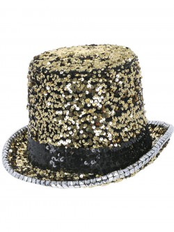 Fever - Fever Deluxe Felt & Sequin Top Hat, Gold - FV53035