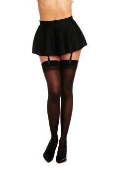 Dreamgirl - Women's Sheer Thigh High Stockings with Plain Top and Back Seam - DG0007