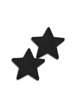 Glitter - Satin Solid Black Star Pasties - GL31535
