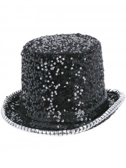 Fever - Fever Deluxe Felt & Sequin Top Hat, Black - FV53036