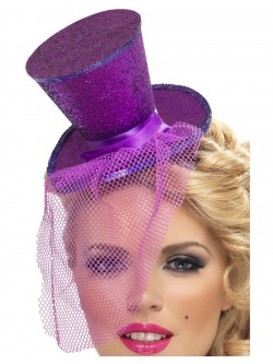 Fever - Fever Mini Top Hat on Headband, Purple - FV21299