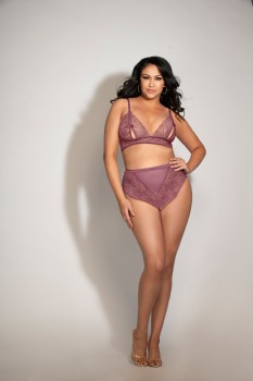 Seven Til Midnight - Two Piece Bralette Set.  Lace Bralette With Peek-A-Boo Cups And High Waisted Panty  - STM11293XP