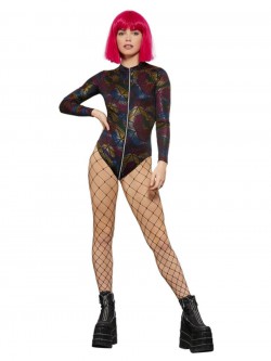 Fever - Fever Miss Whiplash Rainbow Print Bodysuit - FV61995