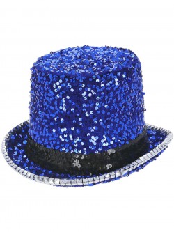Fever - Fever Deluxe Felt & Sequin Top Hat, Blue - FV53039