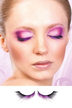 Baci Lingerie - Black-Purple Deluxe Eyelashes - BE539