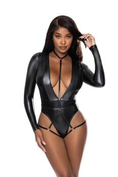 Exposed - Long Sleeve Teddy w/Harness Caging - MSM326
