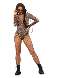 Fever - Fever Cheetah High Rise Bodysuit - FV73005