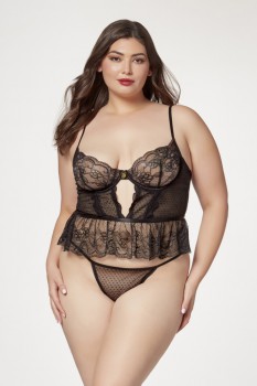 Seven Til Midnight - Floral lace camidoll and panty set - STM11482X