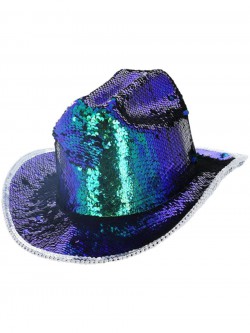 Fever - Fever Deluxe Sequin Cowgirl Hat, Iridescent Green - FV53029