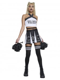 Fever - Fever Vamp Cheerleader, Black & White - FV52189