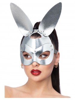 Fever - Fever Silver Mock Leather Rabbit Mask - FV53005