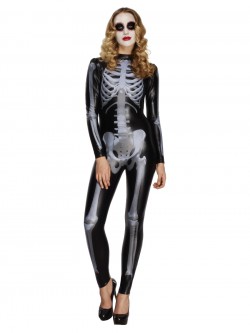 Fever - Fever Miss Whiplash Skeleton Costume, Black - FV43838