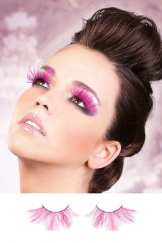 Baci Lingerie - Hot Pink Feather Eyelashes - BE644