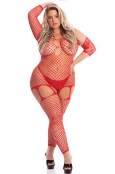 Pink Lipstick - In My Head Net Bodystocking - PL27047X