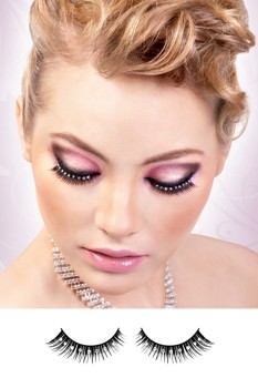 Baci Lingerie - Black-White Rhinestone Eyelashes - BE582