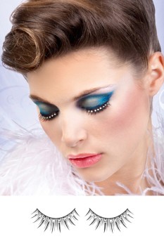 Baci Lingerie - Black-White Rhinestone Eyelashes - BE489