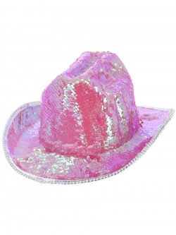 Fever - Fever Deluxe Sequin Cowboy Hat, Iridescent Pink - FV53031