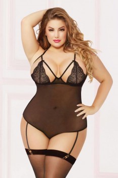 Seven Til Midnight - Mesh Teddy With Underwire - STM10846XP