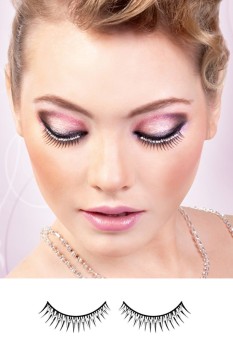 Baci Lingerie - Black-White Rhinestone Eyelashes - BE573