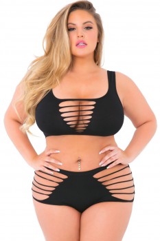 Pink Lipstick - Slash N Dash Seamless Bra Set - PL23062X