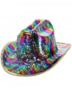 Fever - Fever Deluxe Sequin Cowboy Hat, Rainbow - FV53033