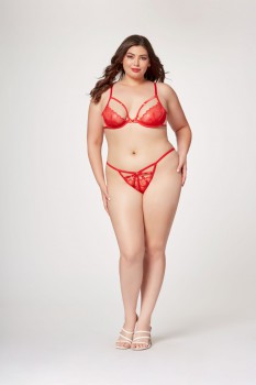 Seven Til Midnight - Demi cup bra and panty set with heart ring details - STM11514X