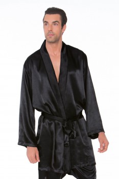 Icollection - Mens' Satin Robe W/ Matching Sash - IC8800