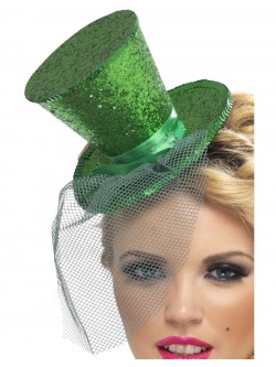 Fever - Fever Mini Top Hat on Headband, Green - FV21296