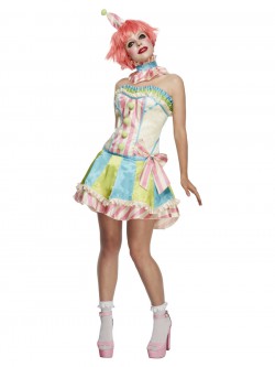 Fever - Fever Deluxe Vintage Clown Costume, White - FV45367