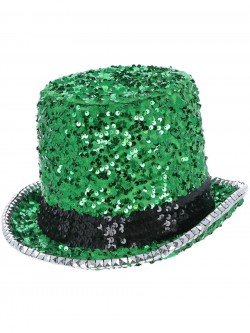 Fever - Fever Deluxe Felt & Sequin Top Hat, Green - FV53037