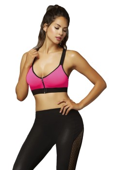 Seven Til Midnight - Microfiber And Elastic Sports Bra With Zipper - STM30132