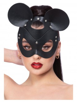 Fever - Fever Black Leather Look Mouse Mask - FV53013