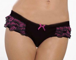 Seven Til Midnight - Mesh Boyshort With Floral Ruffles - STM9177