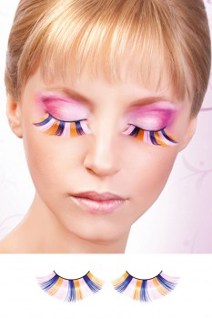 Baci Lingerie - Pink-Blue-Yellow Glitter Eyelashes - BE536