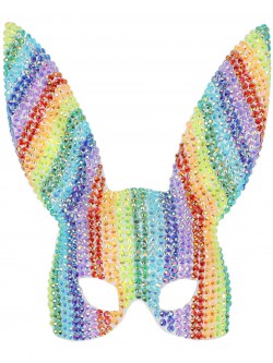 Fever - Fever Deluxe Rainbow Jewel Studded Bunny Mask - FV53042
