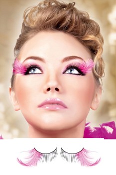 Baci Lingerie - Black-Purple Feather Eyelashes - BE606