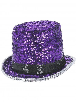 Fever - Fever Deluxe Felt & Sequin Top Hat, Purple - FV53040