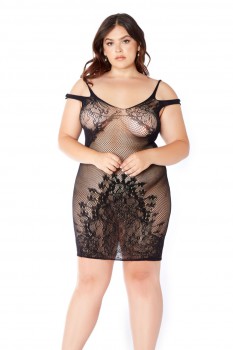 Glitter - Hosiery Sleevelss Chemise W/ Cutout - GL32135X