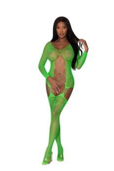 Exposed - Fishnet Gartered Catsuit - MSS127